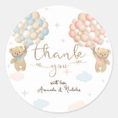 Gender Reveal Dank u Ronde Sticker (Voorkant)