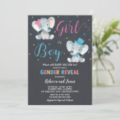 Gender Reveal Elephant Baby Boy of Baby Girl Kaart (Staand voorkant)