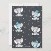 Gender Reveal Elephant Baby Boy of Baby Girl Kaart (Achterkant)