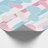 Gender Reveal Gestreept Blauw Roze Pastel Baby sho Cadeaupapier (Hoek)