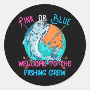 Gender Reveal Gevist voor een Visser Ronde Sticker