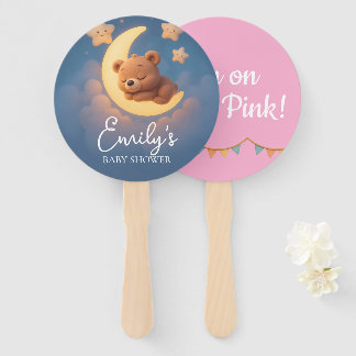 Gender Reveal Hand Fan, Teddy Bear. It’s a Girl Handwaaier