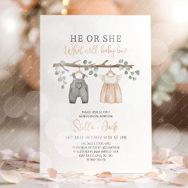 Gender Reveal He or She Clothesline  Kaart