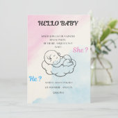 Gender reveal invitation  (Debout devant)