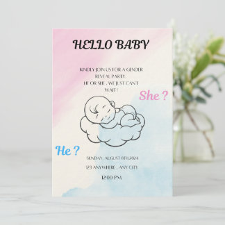 Gender reveal invitation 