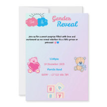 Gender reveal invitation 