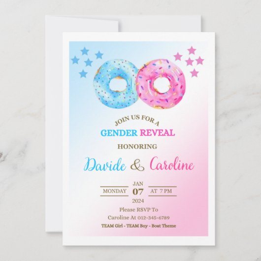 Gender Reveal Invitation Card (Devant)