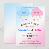 Gender Reveal Invitation Card Kaart (Voorkant / Achterkant)