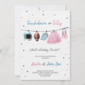 Gender Reveal Invitation card with a football,tutu (Devant)