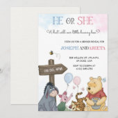 Gender reveal invitation card with joyful imagery  (Devant / Derrière)