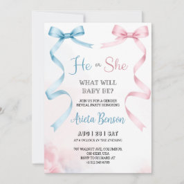 gender reveal invitation card with pink Invitation Kaart