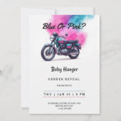 Gender reveal Invitation with a motorcycle  (Devant)