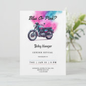 Gender reveal Invitation with a motorcycle  (Debout devant)