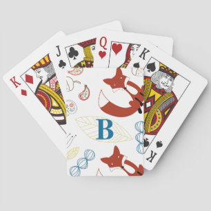 Gender Reveal Its a Boy Fox Woodland Forest Pokerkaarten