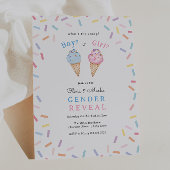 Gender Reveal Party Icecream Scoop Kaart