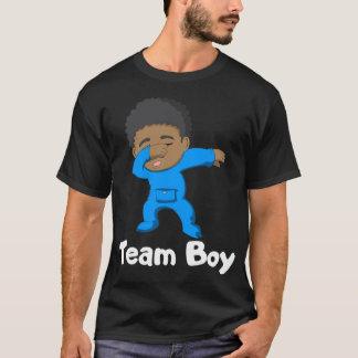 Gender Reveal Party Team Boy Dabbing Zwarte Baby T-shirt