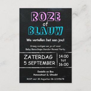 Gender Reveal Party uitnodiging