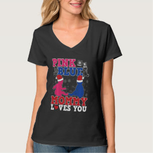 Gender Reveal Pink And Blue Mommy Loves You For Ne T-shirt