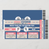 Gender Reveal Sportticket Kaart (Voorkant / Achterkant)