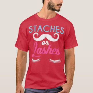 Gender Reveal Staches Or Lashes T-shirt