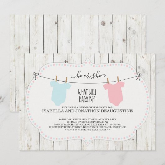 Gendereducatie | Rustische kleding Kaart (Voorkant / Achterkant)