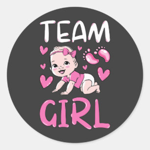 Gendereducatie teammeisjes verzameling ronde sticker