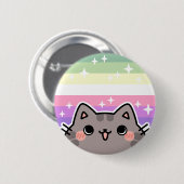 Genderfae LGBT Pride Flag Cat Button (Voorkant /achterkant)