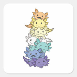 Genderfaun Flag Gay Pride Lgbtq Axolotl Vierkante Sticker