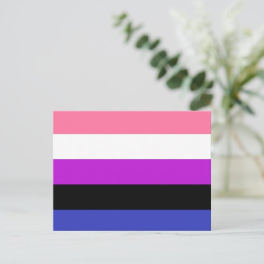 Genderfluid Flag Briefkaart (Staand voorkant)