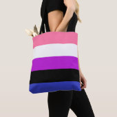 Genderfluid Flag LGBT Canvas tas (Dichtbij)