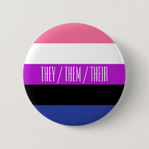 Genderfluid Flag Pronoun Button