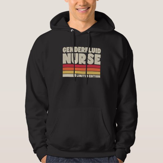 Genderfluid Nurse  Retro Vintage Style Hoodie (Voorkant)