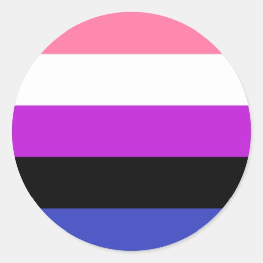 Genderfluid Pride Circle Sticker (Voorkant)