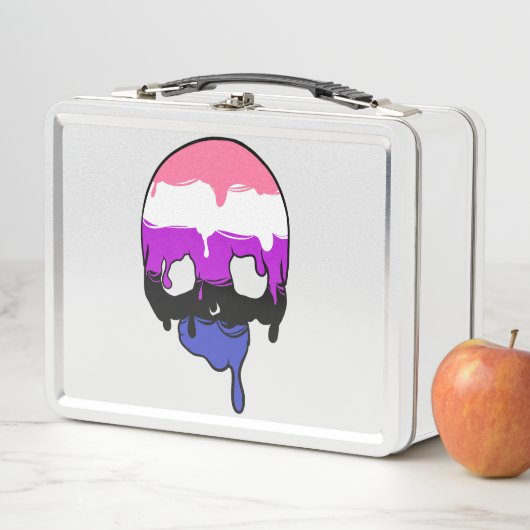 Genderfluid Pride Dripping Skull (In situ)