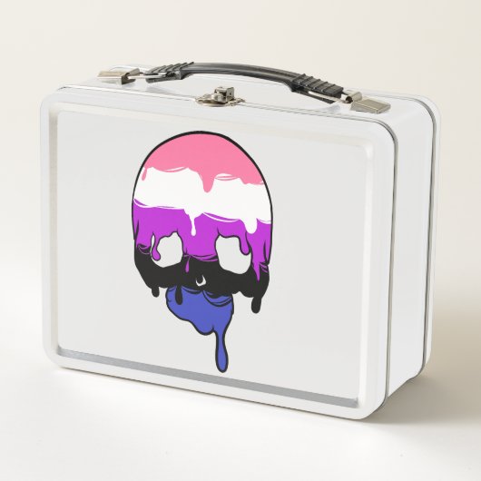 Genderfluid Pride Dripping Skull (Voorkant)