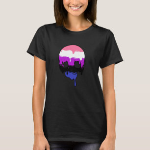 Genderfluid Pride Dripping Skull T-shirt
