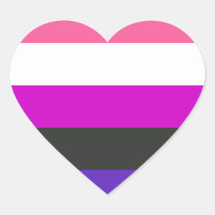 Genderfluid Pride Vlag Hart Sticker