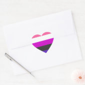 Genderfluid Pride Vlag Hart Sticker (Envelop)