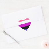 Genderfluid Pride Vlag Hart Sticker (Envelop)