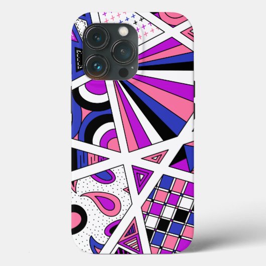 GenderFluid Pride Zen Doodle Abstract Modern Case-Mate iPhone Case (Achterkant)