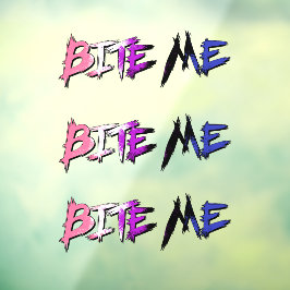 Genderfluid trots Bite Me Raamsticker