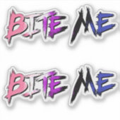 Genderfluid trots Bite Me Sticker (Voorkant)