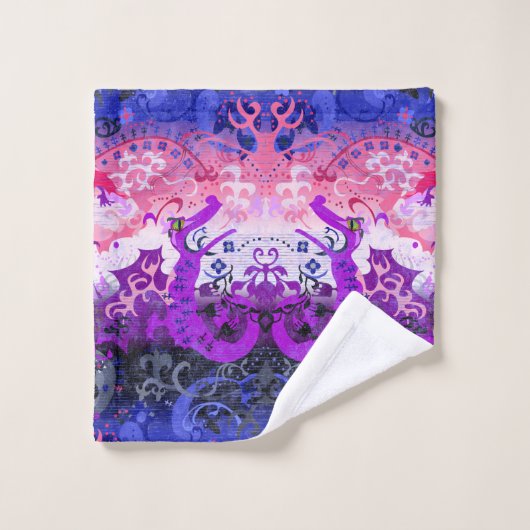 Genderfluide Dragon Damask - Genderfluide Fierté D (Gant de toilette)