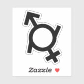 Genderfluïde gender symbool sticker (Vel)