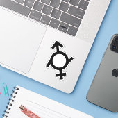 Genderfluïde gender symbool sticker (Laptop met iPhone)