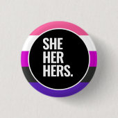 Genderfluïde trots ronde button 3,2 cm (Voorkant)