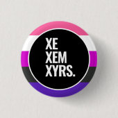 Genderfluïde trots ronde button 3,2 cm (Voorkant)