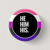 Genderfluïde trots ronde button 3,2 cm (Voorkant)