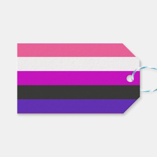 Genderfluïde vlag cadeaulabel (Voorkant (Horizontaal))