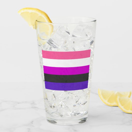 Genderfluïde vlag glas (Voorkant ijs)